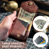 Personalized PU Wallet With Built-In Pen Slot Classic Multi-Functional Compact Wallet Portable Card Holder